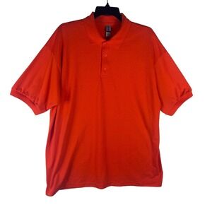 Gildan DryBlend Mens XL Orange Short Sleeve Polo Shirt 50/50 Cotton Poly Blend